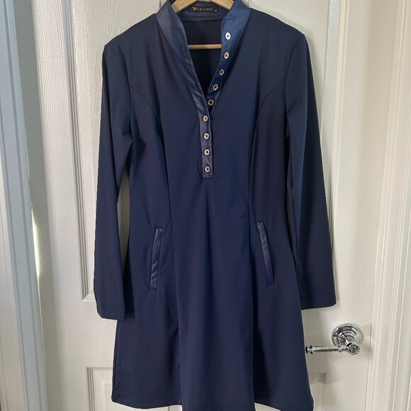 Calliope Dress Kiona Flare Womens Long Sleeve Button Down Navy Golf Pockets SZXL - Picture 3 of 8